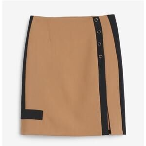 WHITE HOUSE BLACK MARKET Tan & Black Colorblock Skirt // 2